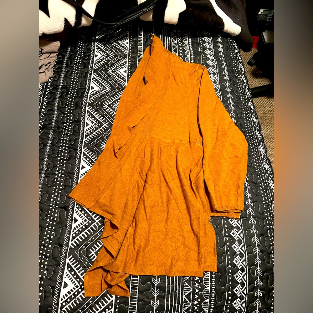 Beautiful mustard yellow drape sweater